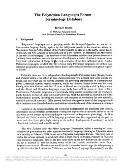 The Polynesian Languages Forum Terminology