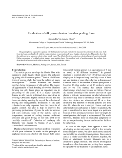 Evaluation of silk yarn cohesion based on peeling force