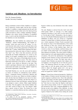 Salafism and Jihadism: An Introduction