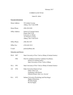 Curriculum Vitae - University at Albany