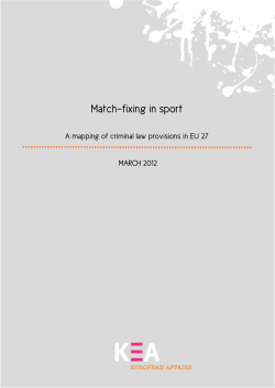 Match-fixing in sport - KEA | European Affairs