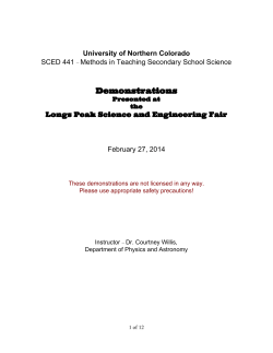 Longs Peak Science Fair 2014 - University of Northern Colorado