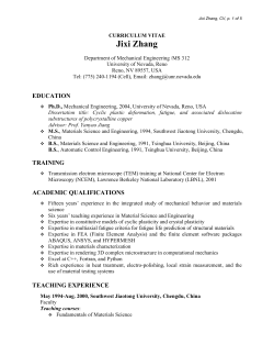 Curriculum Vitae - University of Nevada, Reno