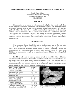 BIOREMEDIATION OF LUNAR REGOLITH VIA MICROBIAL