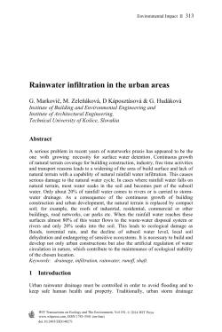 Rainwater infiltration in the urban areas