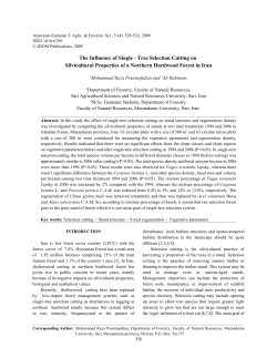 The Influence of Single-Tree Selection Cutting on Silvicultural