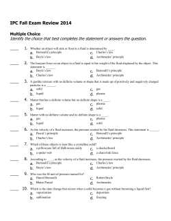 IPC Fall Exam Review 2014