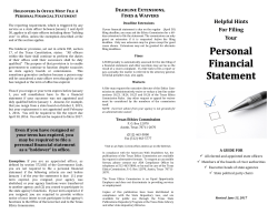 Personal Financial Statement
