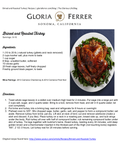 1 (10 to 20 lb.) natural turkey (giblets and neck removed) 2 cups