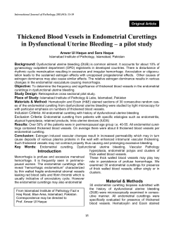 Thickened Blood Vessels in Endometrial Curettings in Dysfunctional