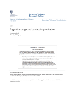 Argentine tango and contact improvisation - Research Online