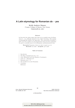 A Latin etymology for Romanian da = yes