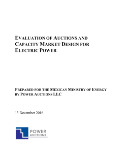 evaluation of auctions and capacity market design for