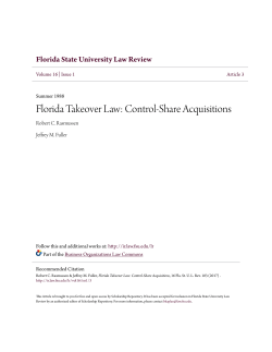 Florida Takeover Law: Control-Share Acquisitions