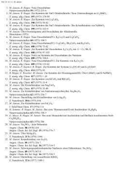 1. M. Jansen, R. Hoppe - Max Planck Institut f&uuml;r Festk&ouml;rperforschung
