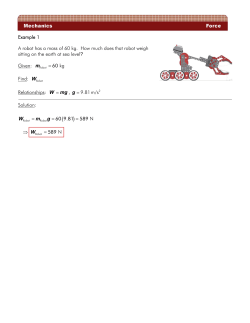 Example 1 A robot has a mass of 60 kg. How much does that robot