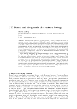 JD Bernal and the genesis of structural biology