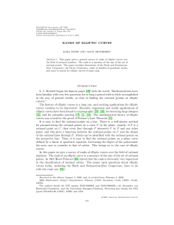 Ranks of elliptic curves - Department of Mathematics