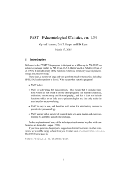 PAST - PAlaeontological STatistics, ver. 1.34