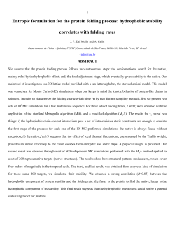 Entropic formulation for the protein folding