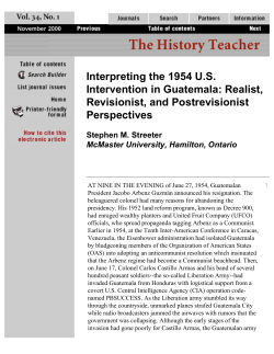 Interpreting the 1954 US Intervention in Guatemala