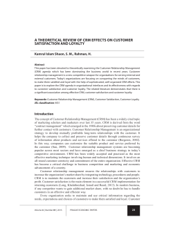 a theoretical review of crm effects on customer satisfaction and loyalty