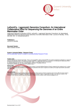 LaGomiCs - Lagomorph Genomics Consortium: An