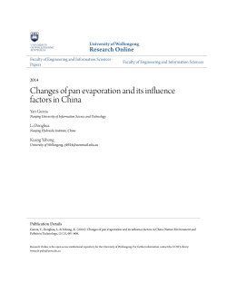 Changes of pan evaporation and its influence