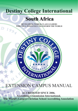 Extension Campus 2015 - Destiny College International