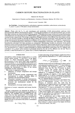 REVIEW CARBON ISOTOPE FRACTIONATION IN PLANTS