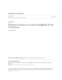 Subversive Activity as a Cause of Ineligibility for the Civil Service