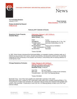 Read Press Release  - Chicago Symphony Orchestra