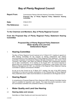 Hearing Committee - Bay of Plenty Regional Council