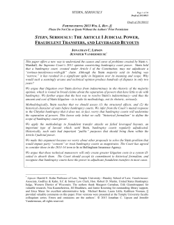 Lipson Stern Paper - ABI Commission to Study the Reform of