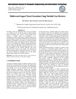 Multi-word Aspect Term Extraction Using Turkish User Reviews