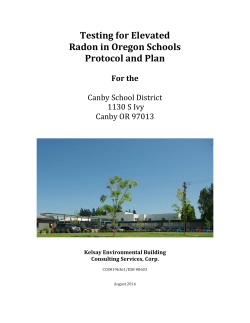 Testing for Elevated Radon in Oregon Schools Protocol and Plan