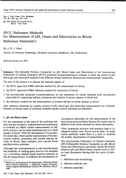 IFCC Reference Methods for Measurement of pH, Gases and