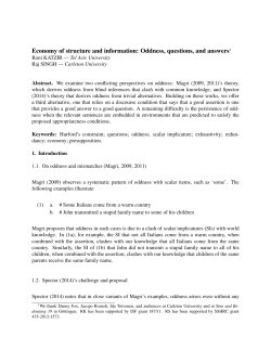 Economy of structure and information: Oddness, questions, and