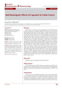 Anti-Tumorigenic Effects of Capsaicin in Colon Cancer