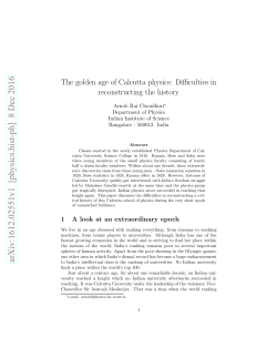 Difficulties in reconstructing the history - Physics, IISc