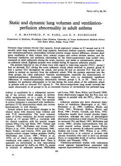 Static and dynamic lung volumes and ventilation- perfusion
