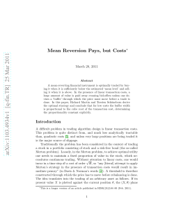 Mean Reversion Pays, but Costs