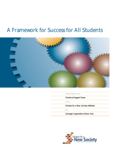 A Framework for Success for All Students