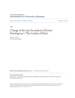 Change in the sea| An analysis of Ernest Hemingway`s "The Garden