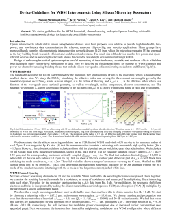 Device Guidelines for WDM Interconnects Using Silicon Microring