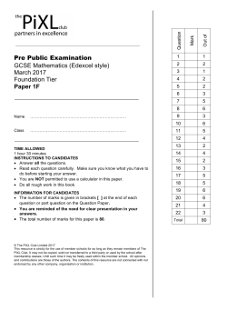 PiXL PPE March Edexcel 1F QP