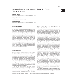 I Interscheme Properties Role in Data Warehouses