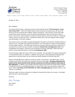 The contest packet - Jackson District Library