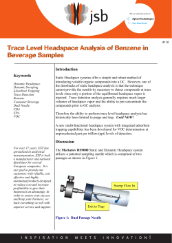 Trace level headspace analysis of benzene in