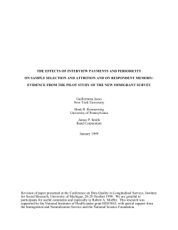 The Effects of Interview Payments and Periodicity on Sample